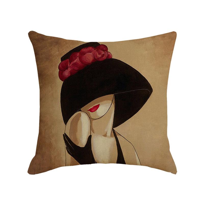 Character Linen Throw Pillow Cover Printed Car Sofa Bed Cushion Cushion Pillow Cover Home Furnishings