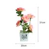 Decorations Plant Artificial Plant Pot Rose Flower Indoor Outdoor Imitation Flower Pot for Home Mini Table Office