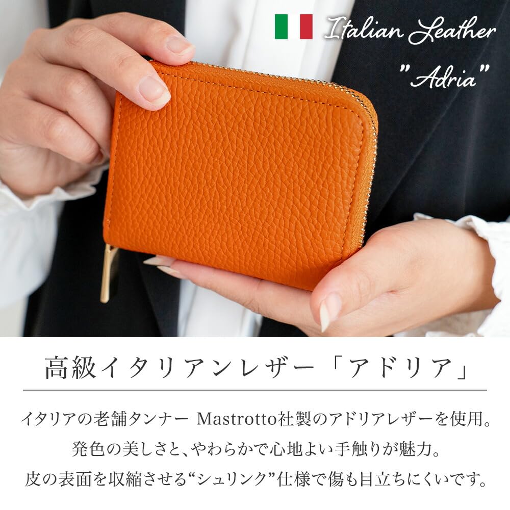 Pragma Bellows Mini Holds All Genuine Italian Wallet Women's Wallet, Cards, Leather, Zip-Around (Coral Pink)