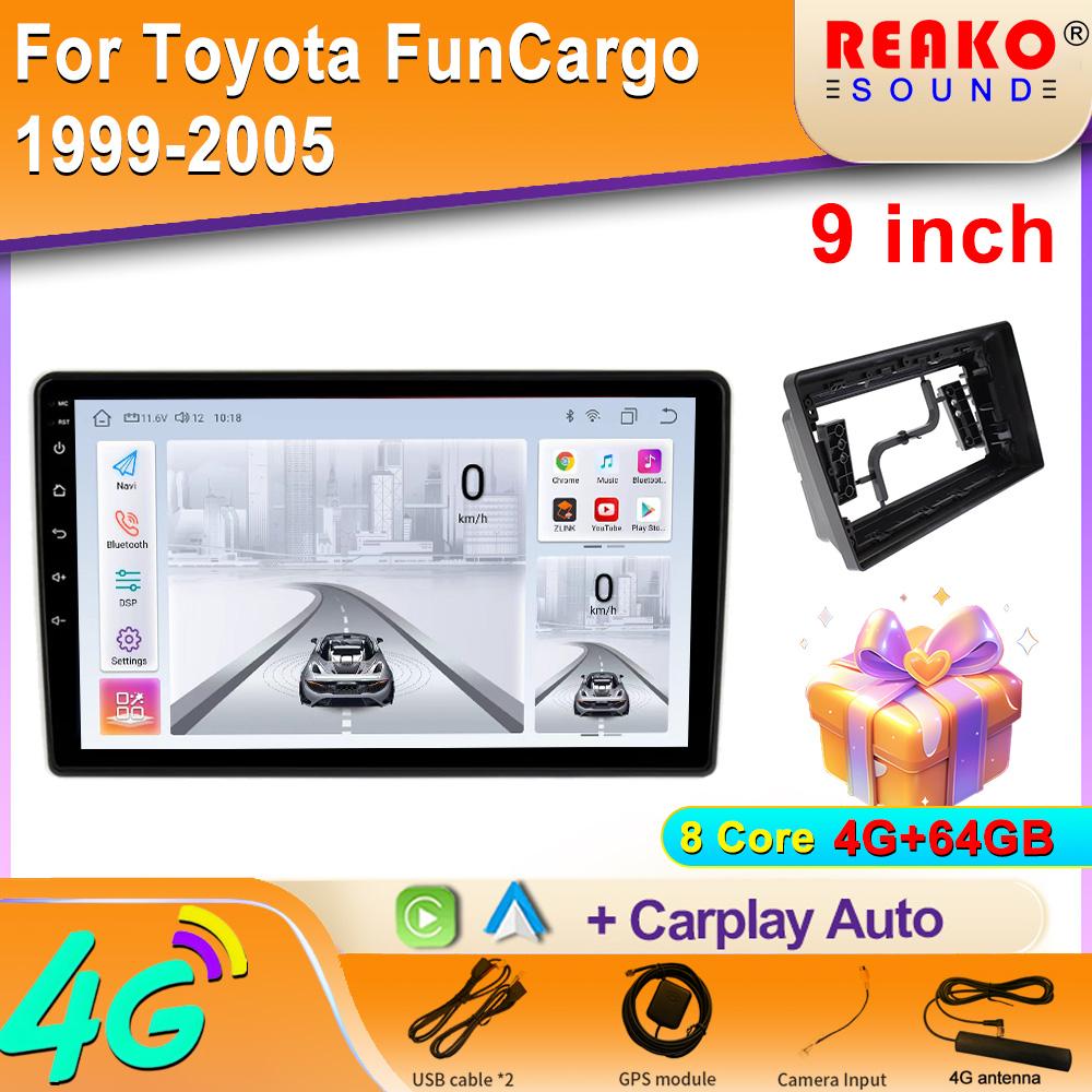 Android for  Toyota FunCargo 1999-2005 Car Radio DSP GPS Multimedia Video Player Wireless CarPlay Android Auto 2din Stereo