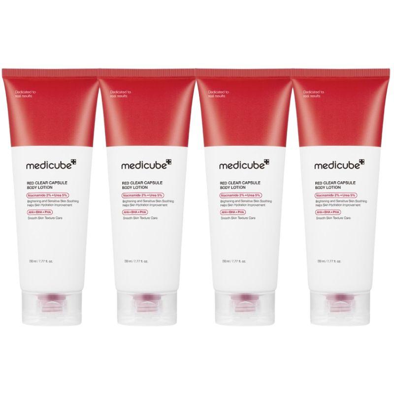 Medicube Red Clear Capsule Body Lotion 230ml x 2 with Niacinamide 2%, Red Clear Capsule 5000ppm, AHA BHA PHA & Panthenol