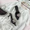 - Summer new rhinestone stunning high-heeled sandals high-end feeling not tired feet pointed high heels