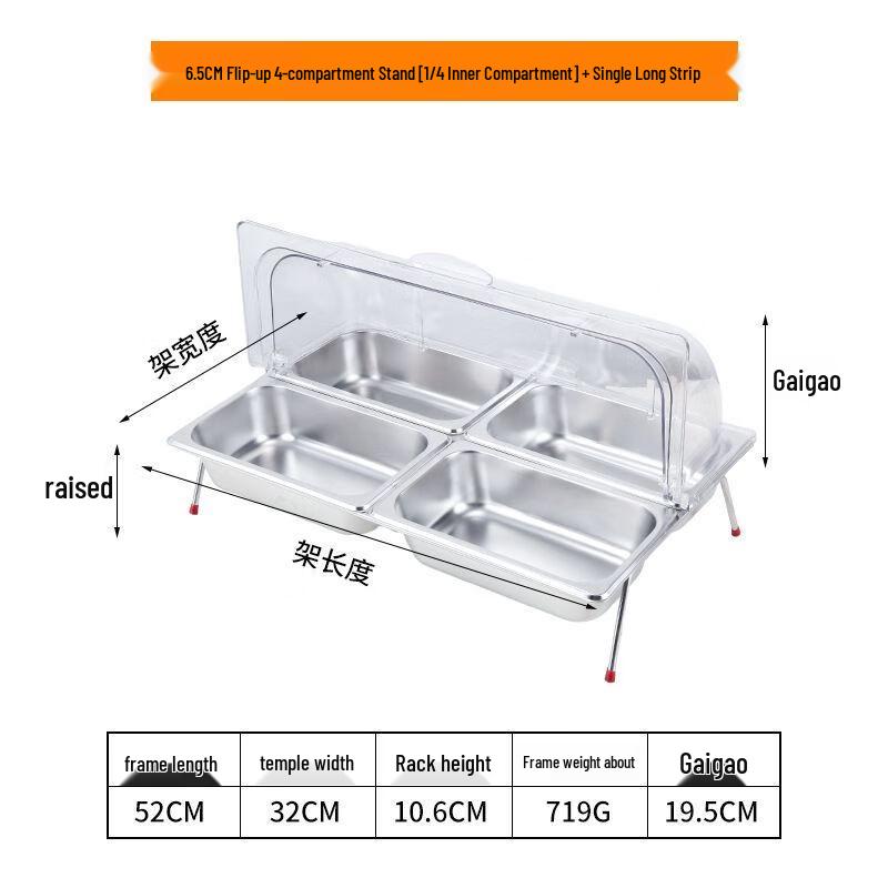 Ammu Stainless Steel Buffet Condiment & Display Tray