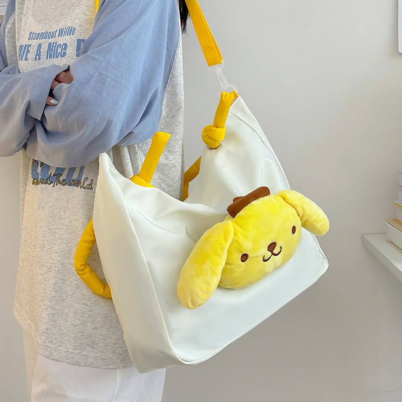 Large Capacity Cartoon Tote Bag With Expandable Design For Women And Teens** Characters Included)