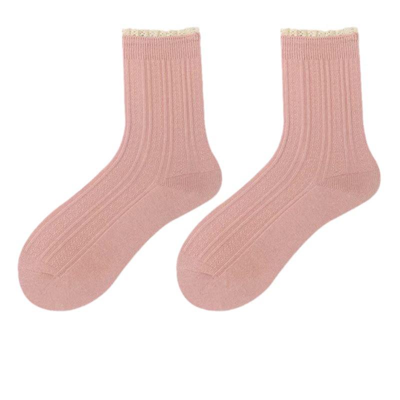 Mori Girl Literary Lace Trim Socks: Korean & British Style, Hollow JK Japanese Academy, Two-Way Ruffle Women's Socks.