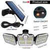 122/333 LED Solar Lights Outdoor Motion Sensor Human Induction Adjustable Head IP65 Waterproof Solar Power Wall Lamp NEW