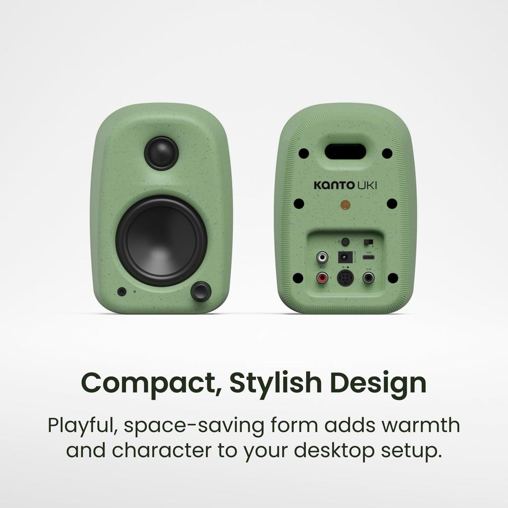 Compact Desktop Speaker UKI Onyx Bluetooth Input RMS Kanto 5.3/USB-C (16-bit/48kHz)/RCA Input/50W
