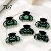Decorative Holiday Hair Pins Halloween Claw Clips, Luminous Ghost Pumpkin Pattern Acrylic Anti-slip Funny Face Clips Glow in The Dark Grippers
