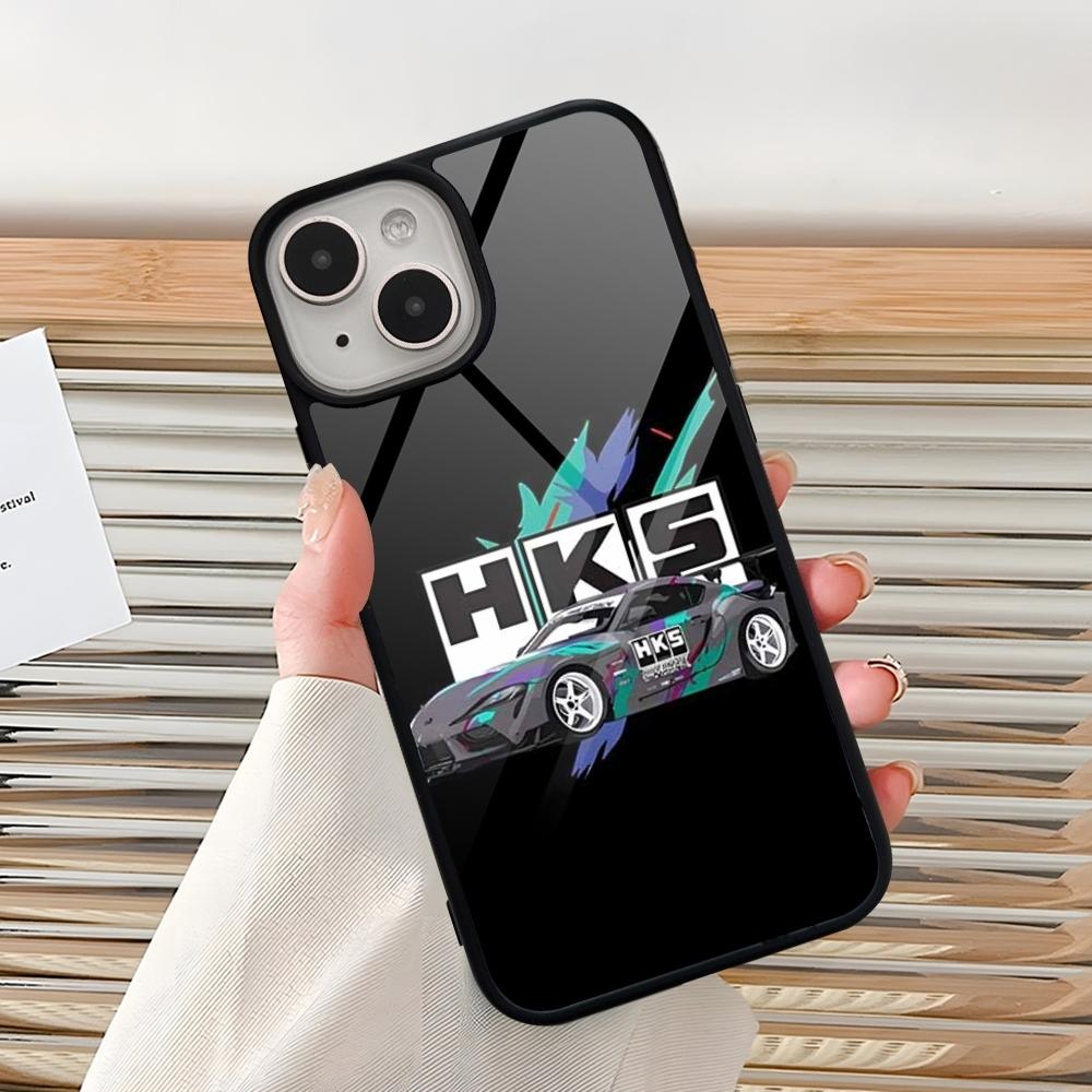 Sports Car HKS JDM Phone Case For Iphone 15 Pro Max 14 12 11 13 Mini 16 8 7 Plus X Xs XR PC+TPU Back Cover