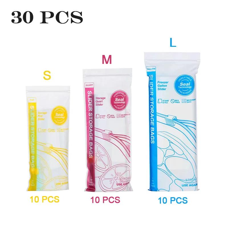 Zipper Sealed Bag Food Grade Fresh-keeping Bag Household Refrigerator Storage Food Packaging Sealing and Compact Bag Reusable