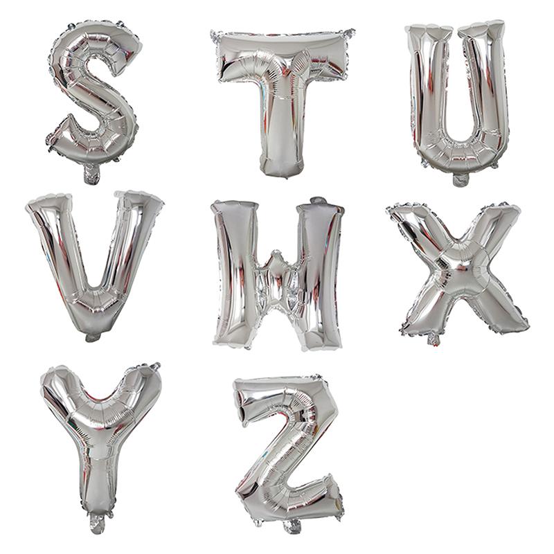 1/26Pcs 16 Inch Alphabet Foil Balloons Silver Aluminum Letter Balloons Reusable Decor Wedding Birthday Party Events