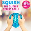 Palla Glitterata Antistress per Adulti e Bambini - Giocattolo Fidget Morbido Medio, Spremibile Sensoriale Antistress in Blu