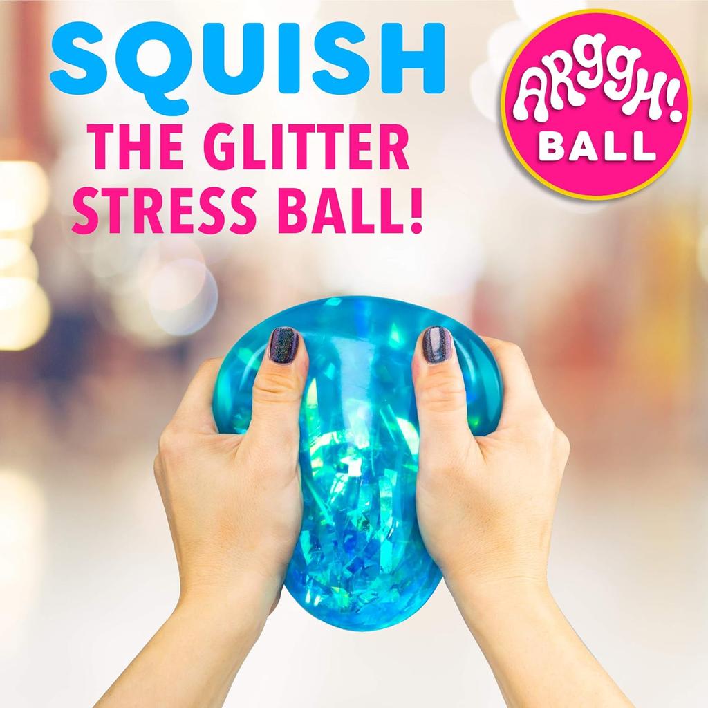 Palla Glitterata Antistress per Adulti e Bambini - Giocattolo Fidget Morbido Medio, Spremibile Sensoriale Antistress in Blu