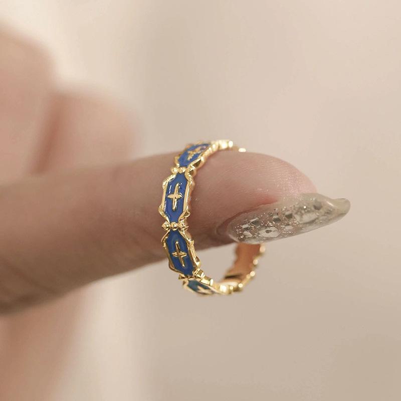 Niche Design Sense Epoxy Exquisite Opening Light Luxury High Sense Cold Wind Opening Ring Female