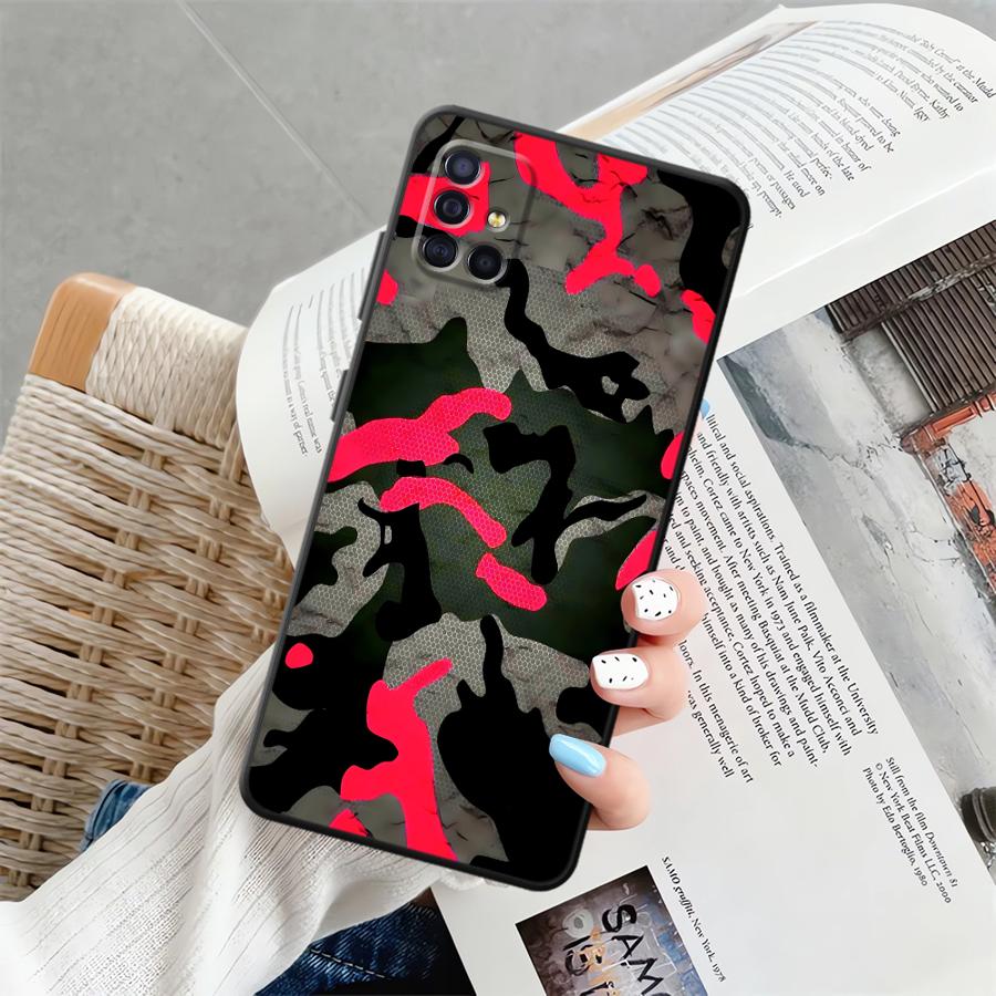 Camouflage Pattern Case for Samsung Galaxy A33 A34 A51 A52 A24 A31 A54 A71 A12 A13 A72 A73 A14 A15 A22 A23 A35 A41 A16 A21s Soft
