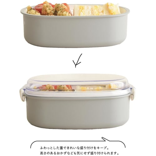 FIG Lacquered Single-Tier Lunch Box, 600ml, Beige, 024