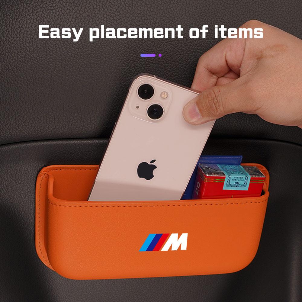 Leather Car Side Pocket Organizer Bag For BMW M M3 M5 E36 E39 E46 E60 E91 F48 F25 F15 F10 F01 X1 X3 Door Adhesive Storage Pouch npmk56