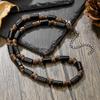 Summer Beach Bohemian Wood Chip Coconut Shell Necklace Men's Surf Necklace Simple Tribal Stainless Steel Necklace