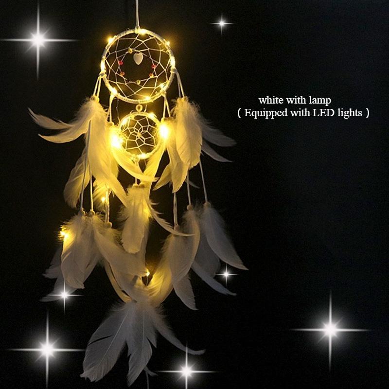 Creativity White Dream Catcher Pendant Handmade Feather Ornament Home Wall Room Decoration Birthday Festival Gifts Bedroom