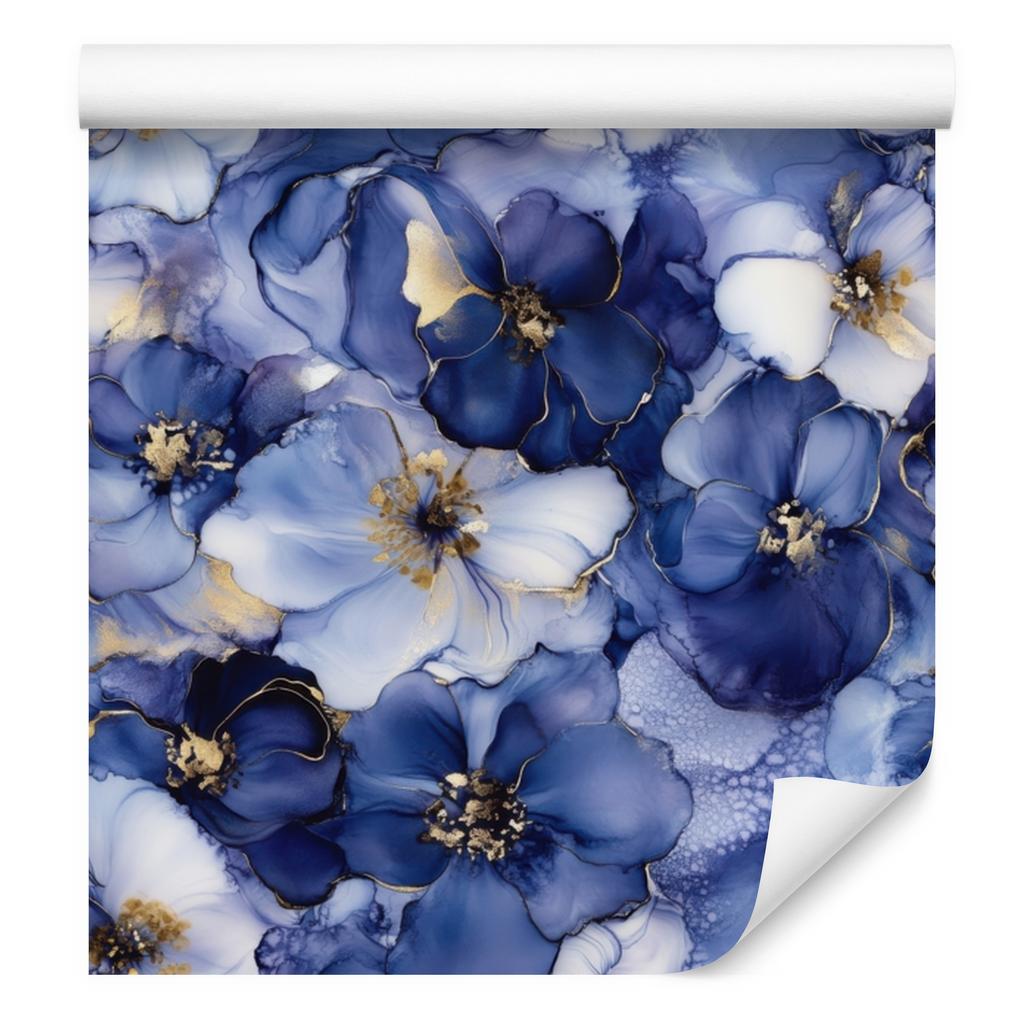 Ink Blue, Navy Blue and Light Gray Wallpaper 50x1000