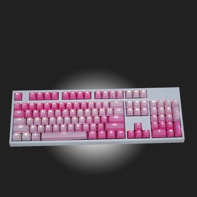 Regenbogenfarben mit Farbverlauf, mechanische Tastatur-Tastenkappen, PBT, ergonomisch, 104 Tasten, ölbeständig, Ersatz-Tastenkappen für Mädchen, Geschenk