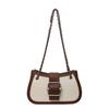 Fashion Chain Underarm Bag Women's Handbags  New Retro Contrast Color Spliced Single Shoulder Bags Crossbody Small Bag