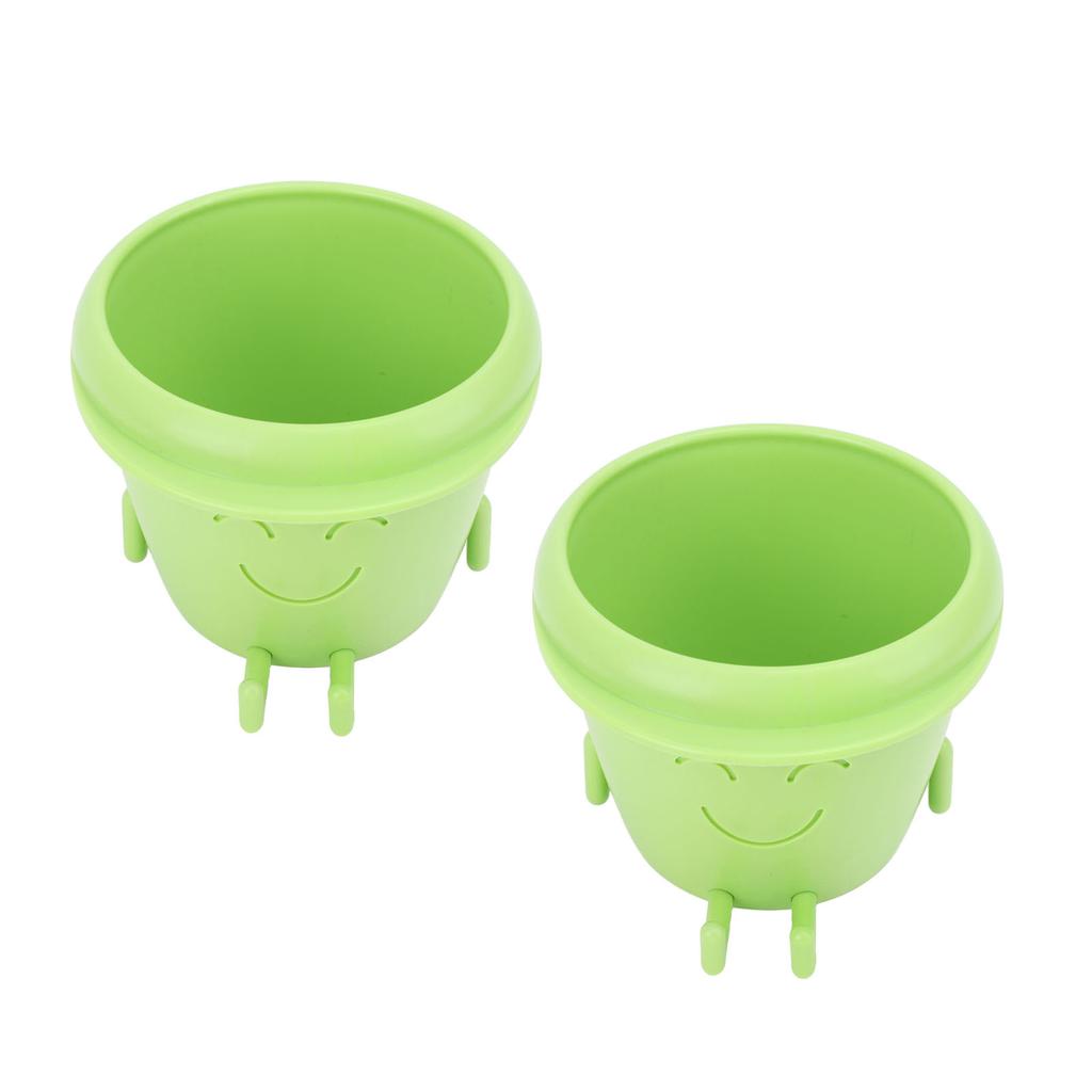 Donica na sukulenty z prostymi nogami, mała, z twarzą, kwiatowa, z drenażem, urocza, plastikowa, zabawna doniczka do wnętrz