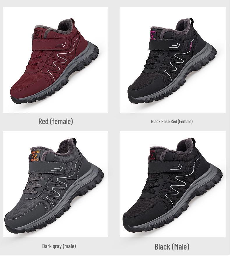 Warm Non-Slip Cotton Shoes: Cozy Soft-Soled Sneakers for Elderly Women, Perfect for Winter Walks