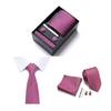 5Pcs/Set Silk Tie Suit Set Bright Color Tie Collar Clip Pocket Square Cufflinks Set Business Weddings Wear Formal Accessories