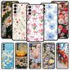 Soft Pale Little Flower Soft Phone Case For Samsung Galaxy S25 Edge S24 Plus S23 FE S22 S21 S20 Ultra 5G S10 Black Protect Cover