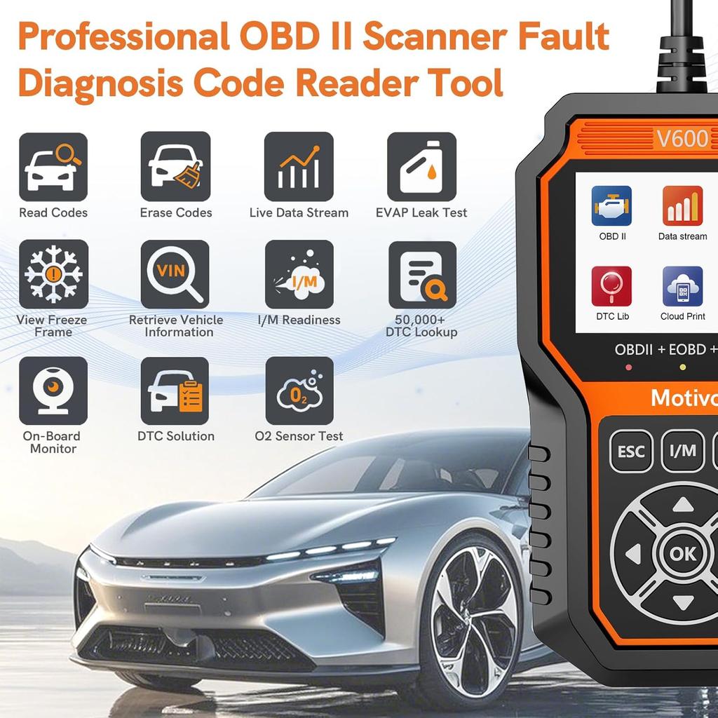 OBD2 Scanner Diagnostic Tool With DTC Solution Car Code Reader Reset Tool Check Engine Light Car CAN Diagnostic Scan Tool Read Clear Vehicle Fault