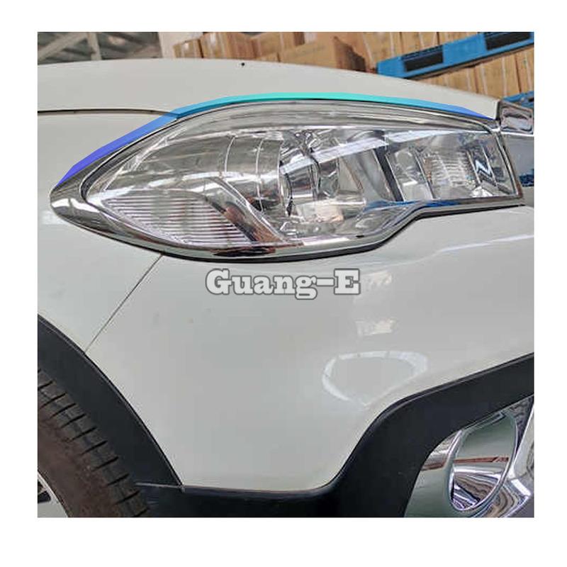 For Suzuki S-Cross SCross SX4 2017 2018    Car Cover Eyebrow Detector ABS Chrome Front Head Light Lamp Trim Frame