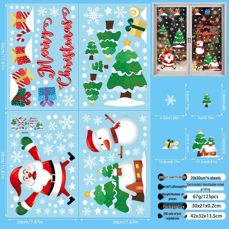 Santa Claus Self-Adhesive Christmas Window Stickers – Festive Holiday Decoration