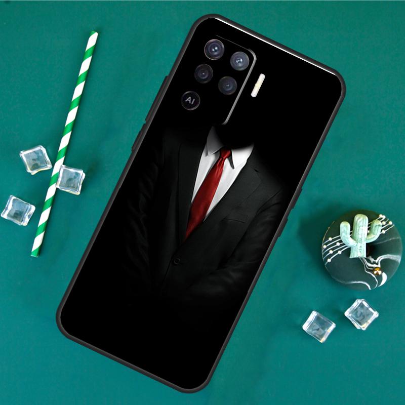 Suit and Tie Case For Oppo A40 A60 A80 A16 A76 A96 A18 A38 A58 A78 A98 A91 A15 A17 A74 A94 A54 A57S Cover