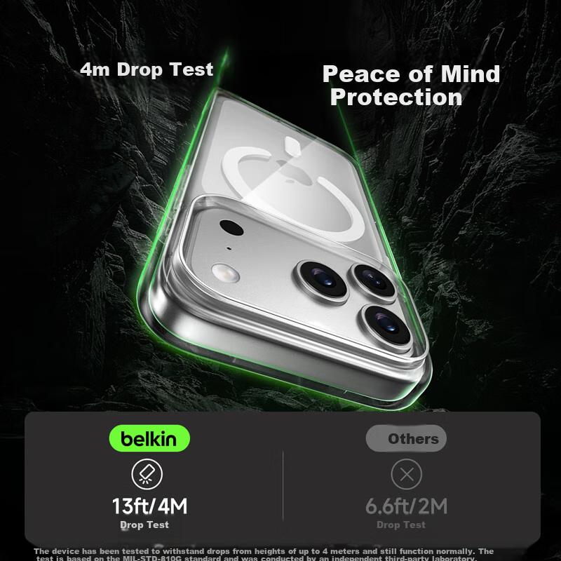BELKIN iPhone 17 Pro Full Coverage Magnetic Absorption Phone Case Transparent Phone Protective Cover MSA031