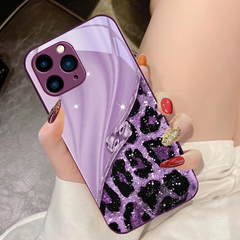 Colorful Patterns For IPhone 16 Pro Max 15 Pro 14 13 12 Mini 11 XS Max XR 7 8 Plu SE 2022 Tempered Glass Phone Case