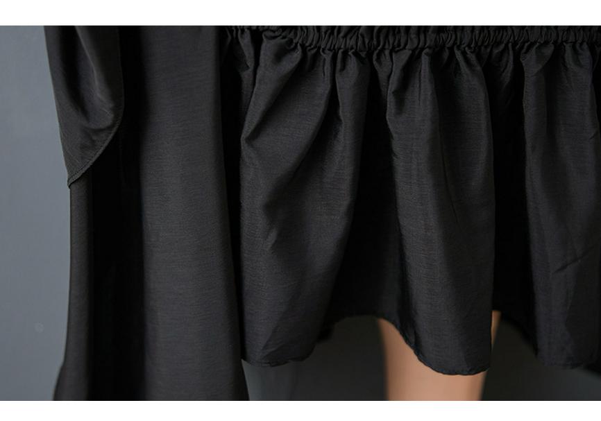 Summer Loose Fit Pleated Batwing Shirt Dress