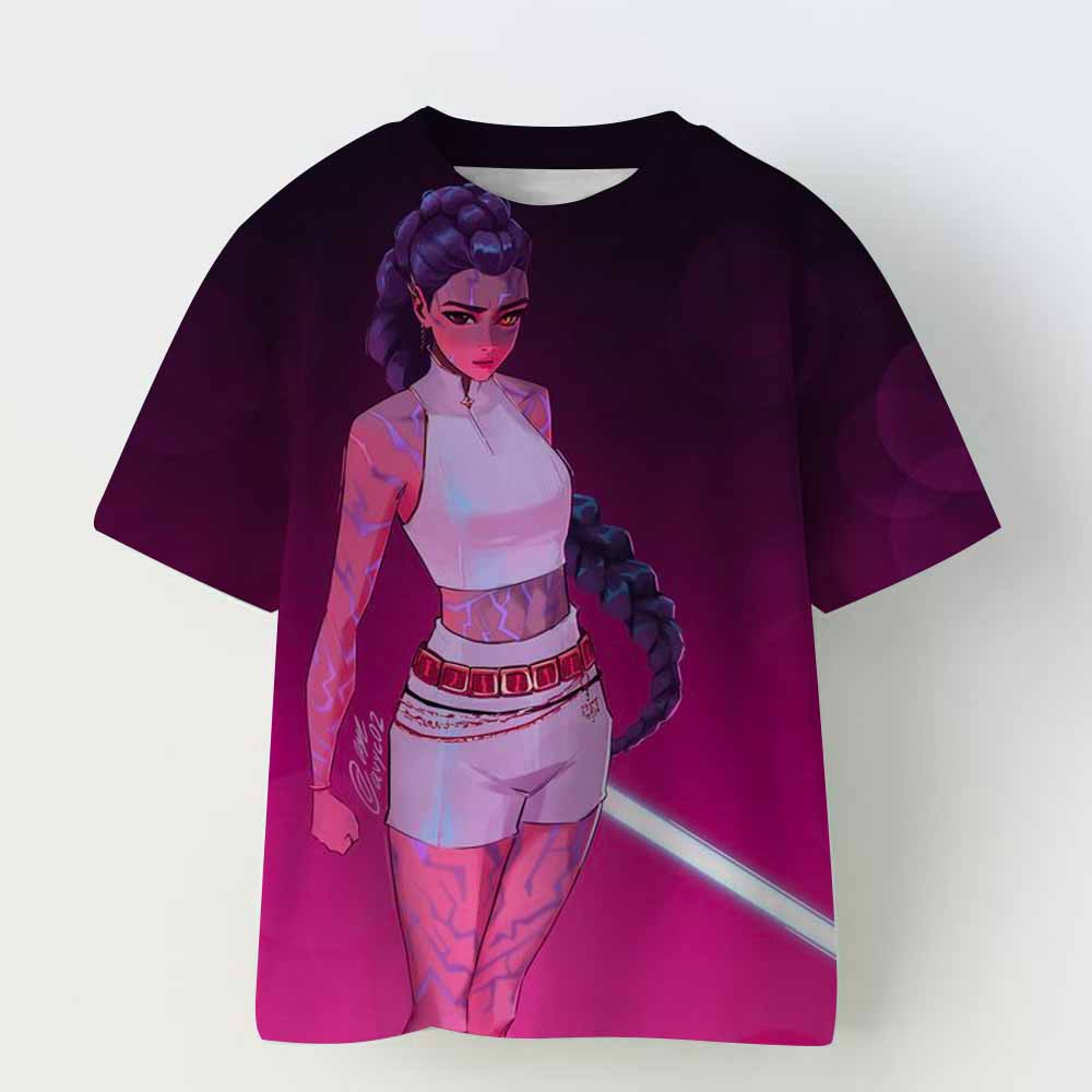 Haijian02 Children's Clothing KPop Demon Hunters Fans Gifts Kids Clothes Fashion Casual Tops 2025 Hot Movie Soft Baby Girls T Shirt 120