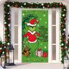 Christmas Door Cover Decorative Hanging Cloth Green Door Cover Christmas Door Curtain New Year Tapestry Door Cover Background