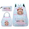 3Pcs/set Backpack for Girl School Teen Student Knapsack Women Rucksack with Lunch Bags Pencil Bag Fish Scale Style Bags