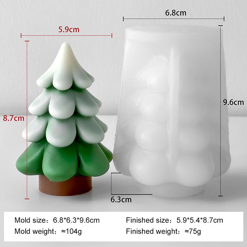 3D Christmas Tree Candle Silicone Mold Handmade Aroma Plaster Resin Ornament Molds Christmas Candle Making Supplies
