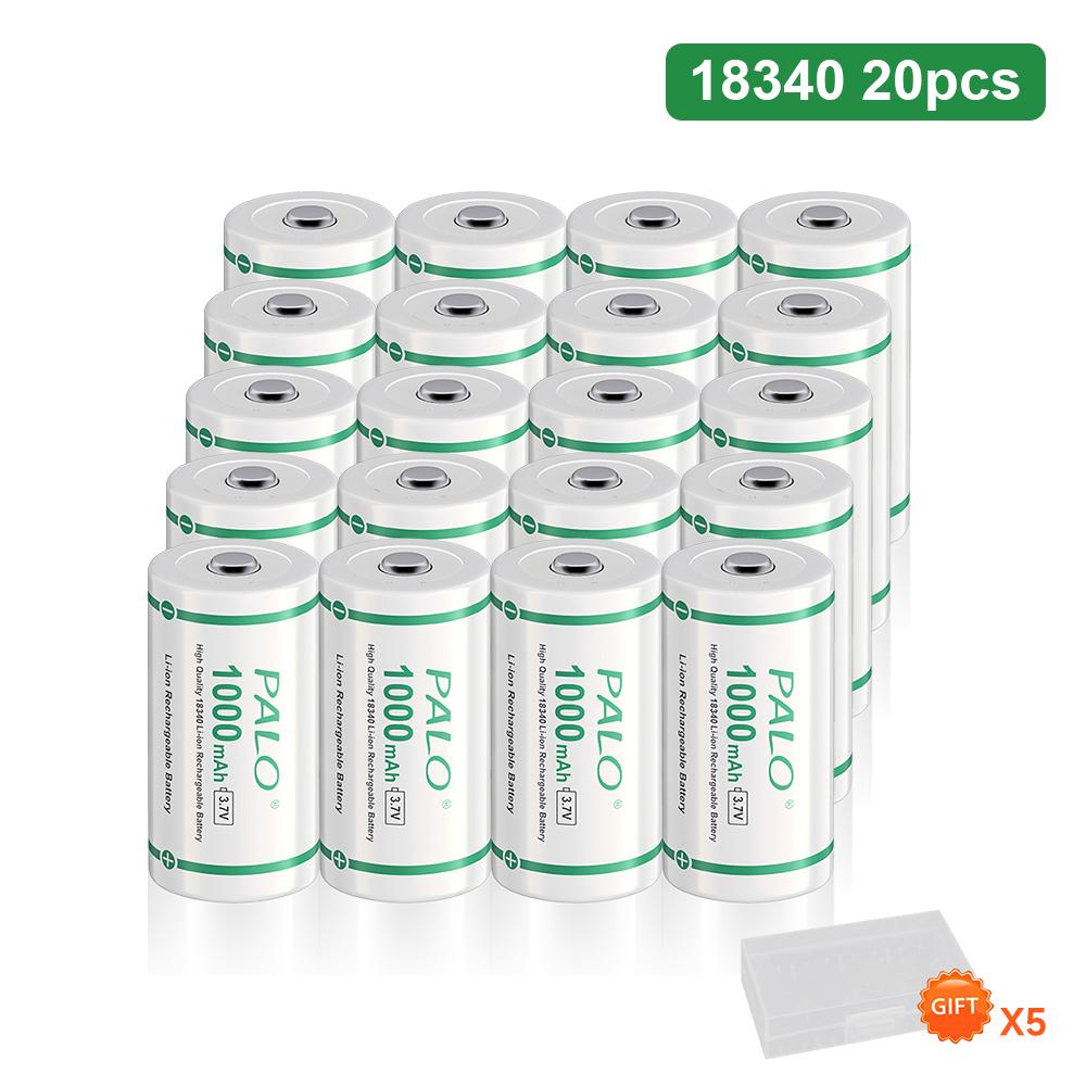 PALO 1000mAh 18350 Lithium Ion Battery 3.7V Rechargeable Li-ion 18350 Cells With Nickel Sheet for Electric Flashlight Toothbrush