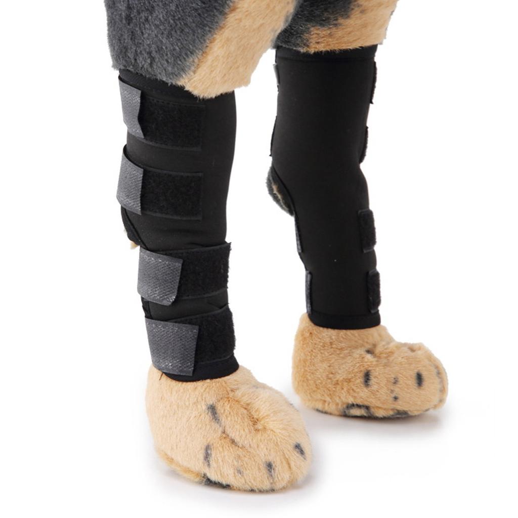 Hunde-Vorderbeinschiene, 1 Paar Hunde-Ellenbogenschutz, Ellenbogenstützbandage, Hundeknie(Schwarz L.)