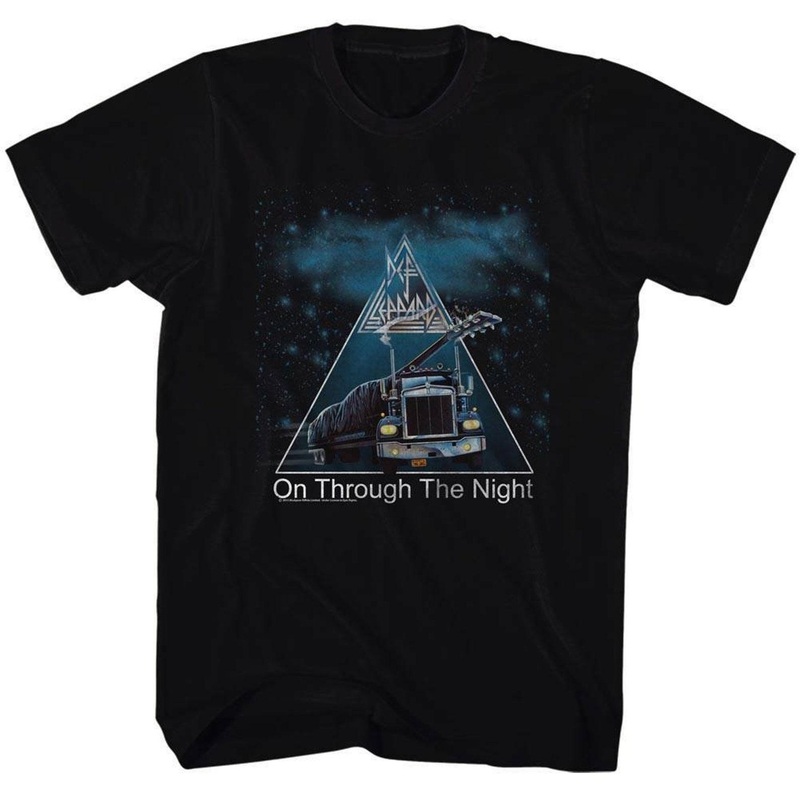 Def Leppard On Through The Night Черная футболка для взрослых M