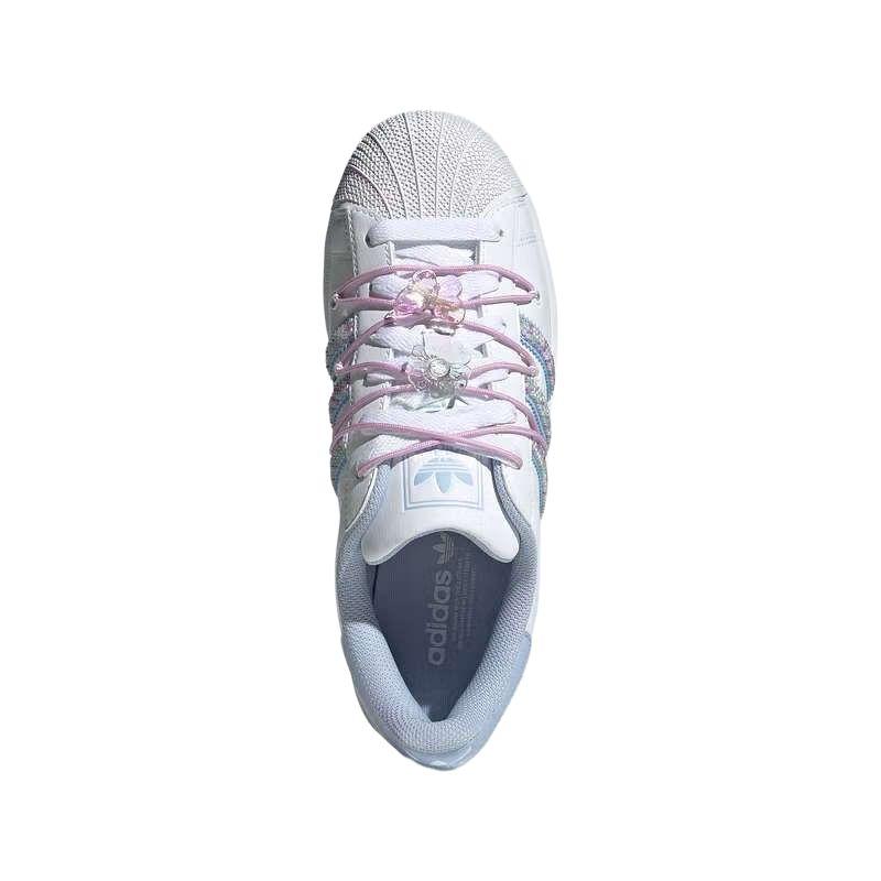 Adidas Originals Superstar 2 Abrasion Resistant Low Top Skateboard Shoes Women's White Sneakers JR1332