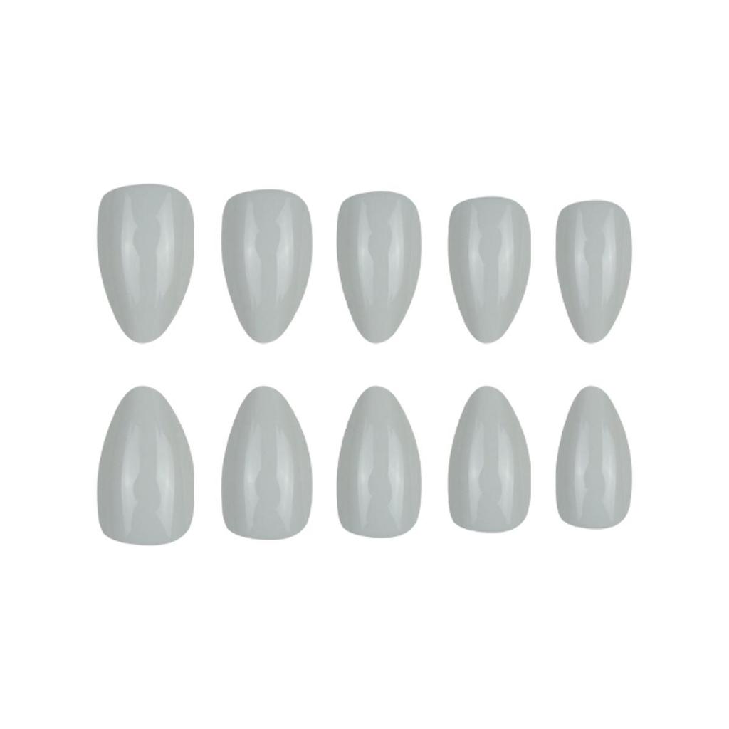 LHSD-30 Short Almond Glossy False Nails Set - 30 Detachable Pieces