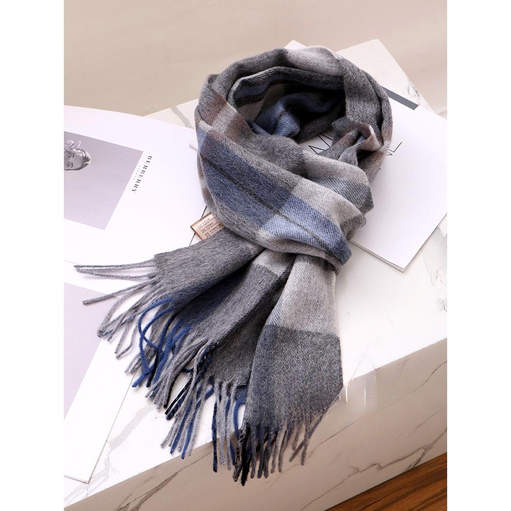 Лучшие товары в Великобритании 100% шерстяной клетчатый шарф женский зимний студенческий — фото 13