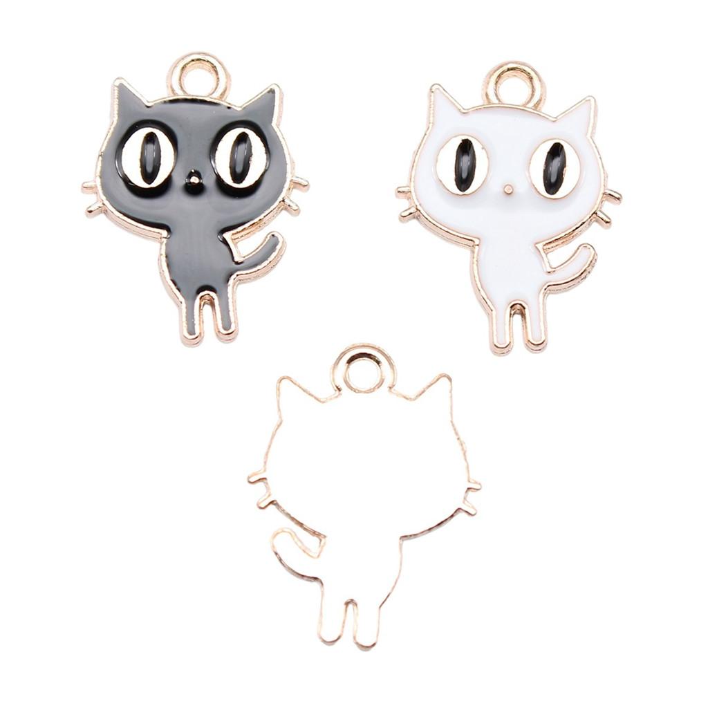 Enamel Charms Cats Pendants For Cute Pet Lover Jewelry Making Accessories