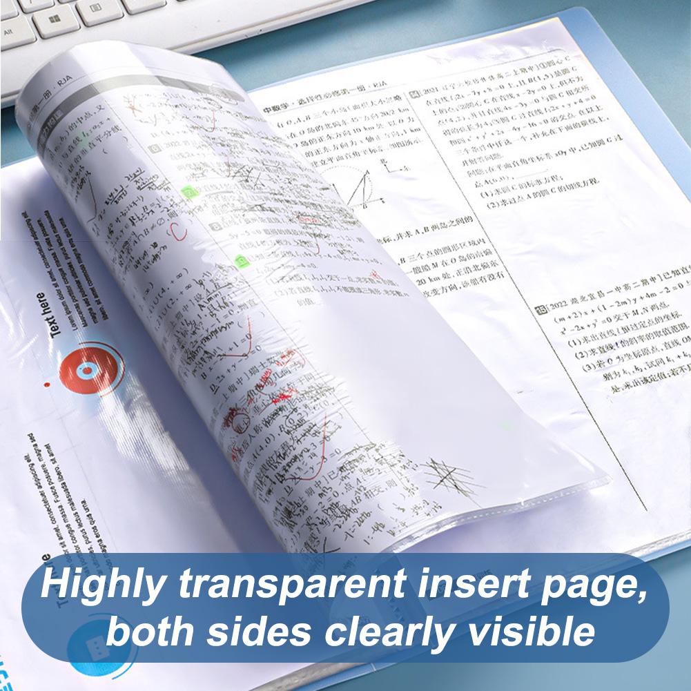 80page A4 Storage Folder,Durable & Fashionable With Clear View Panels Reusable File Organiser,Document Storage-Binder For Office