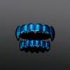 Blues Brass Hip Hop Style Wear Premade 8 On 8 Down Blue Color Unisex Dental Grills Set Teeth Grillz